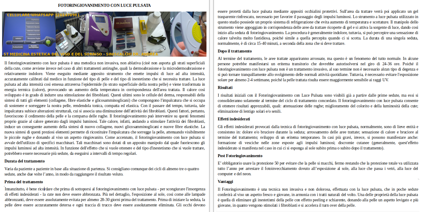 Fotoringiovanimento con luce pulsata IPL